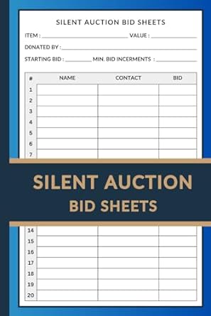 silent auction bid sheets auction bidding forms organizer charity auction bid sheets duplicate and auction