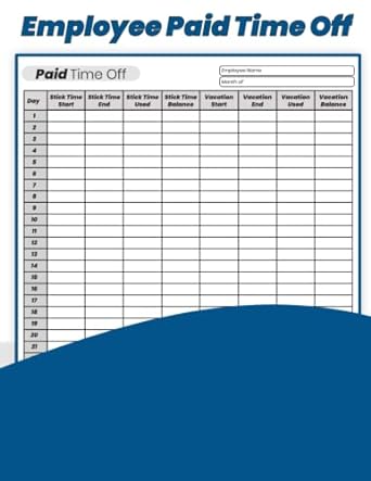 employee paid time off tracker use this sheet to track the days off that an employee can take while still