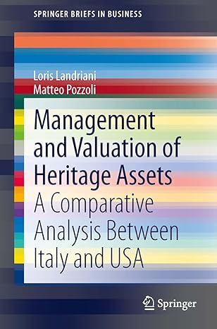 management and valuation of heritage assets a comparative analysis between italy and usa 2014 edition loris