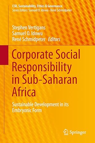 corporate social responsibility in sub saharan africa sustainable development in its embryonic form 1st