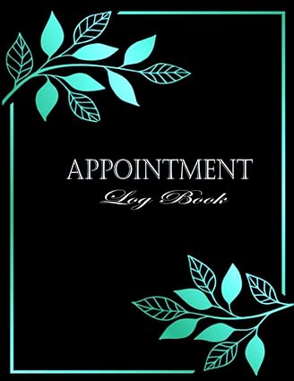 appointment book undated schedule log with customer details daily 7am 9pm with 15 minute time slots 1st