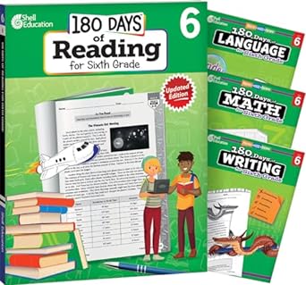 180 days of practice grade 6 bundle 4 book set improve sixth grade skills with 180 days of practice 4 book