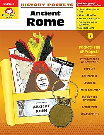 history pockets ancient rome grades 4 6+ teacher's edition evan moor educational publishers 159673261x,