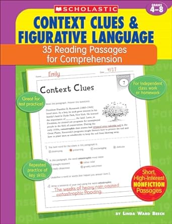 35 reading passages for comprehension context clues and figurative language 35 reading passages for