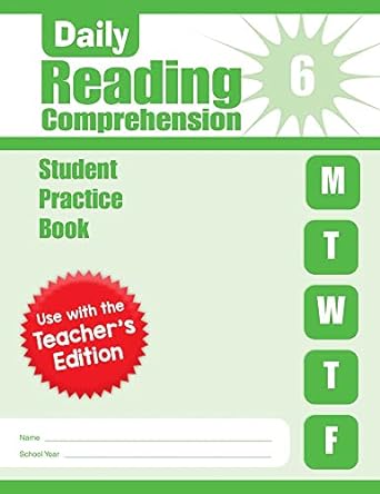 daily reading comprehension grade 6 student book student edition evan moor educational publishers 1629385190,