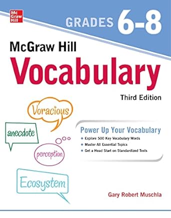 mcgraw hill vocabulary grades 6 8 3rd edition gary muschla 1264585594, 978-1264585595