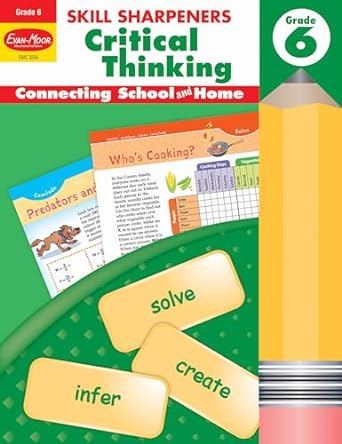 skill sharpeners critical thinking grade 6 answer key edition evan moor educational publishers 1629383546,