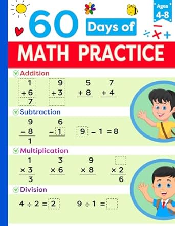 kindergarten math workbook ages 4 8 and 1 2 grade 60 days of math addition and subtraction and more 1st