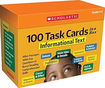 100 task cards in a box informational text mini passages with key questions to boost reading comprehension