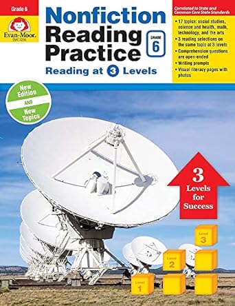 evan moor non fiction reading practice grade 6 teacher edition evan moor corporation 1629383201,