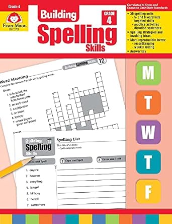 evan moor building spelling skills grade 4 homeschooling and classroom resource workbook reproducible