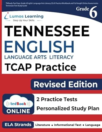 tnready test prep grade 6 english language arts literacy practice workbook and full length online assessments