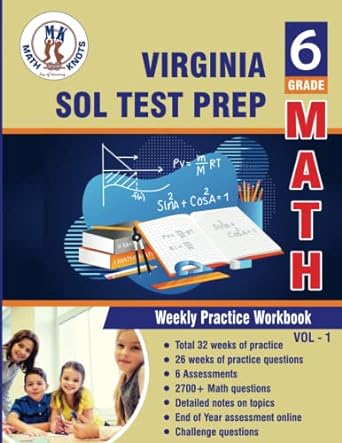 virginia standards of learning 6th grade math weekly practice workbook volume 1 multiple choice and free