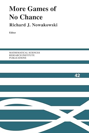 more games of no chance 1st edition richard nowakowski 0521155630, 978-0521155632