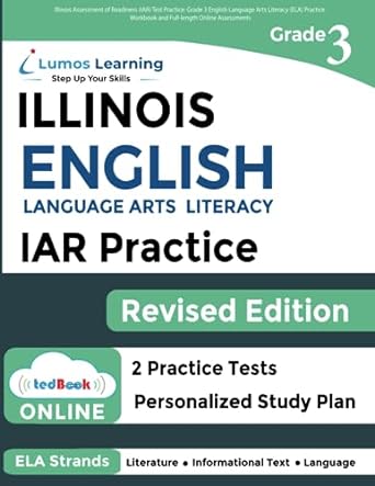 illinois assessment of readiness test practice grade 3 english language arts literacy practice workbook and