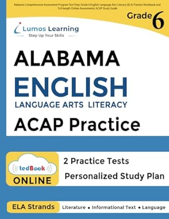 alabama comprehensive assessment program test prep grade 6 english language arts literacy practice workbook