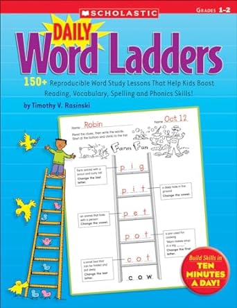 daily word ladders grades 1 2 1st edition timothy v rasinski 0545074762, 978-0545074766