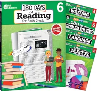 180 days of sixth grade practice 6th grade workbook set for ages 10 12 includes 5 assorted sixth grade