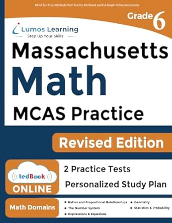 mcas test prep 6th grade math practice workbook and full length online assessments next generation