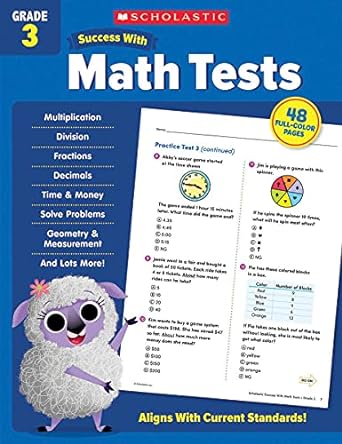 scholastic success with math tests grade 3 workbook 1st edition scholastic teaching resources 1338798448,