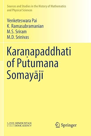 kara apaddhati of putumana somay j 1st edition venketeswara pai ,k. ramasubramanian ,m.s. sriram ,m.d.