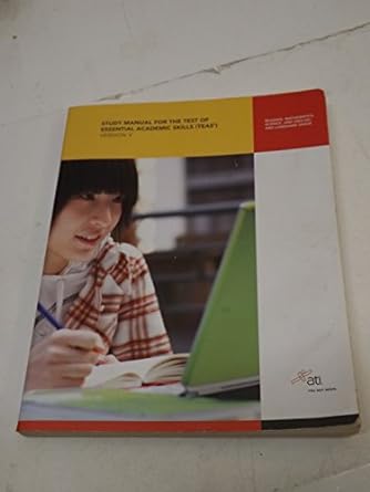 study manual for the test of essential academic skills version 5 reading mathematics science english and