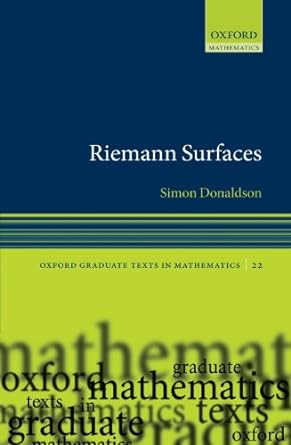 riemann surfaces 1st edition simon donaldson 0199606749, 978-0199606740