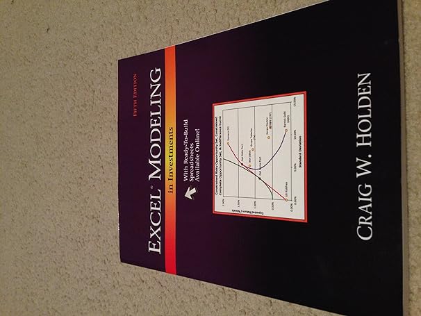 excel modeling in investments 5th edition craig holden 0205987249, 978-0205987245