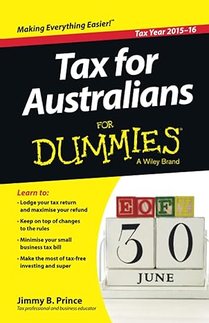 tax for australians for dummies 2015 16th edition jimmy b prince 0730324656, 978-0730324652