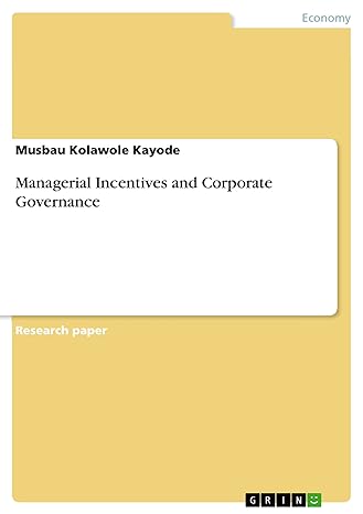 managerial incentives and corporate governance 1st edition musbau kolawole kayode 3668035830, 978-3668035836