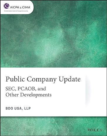 public company update sec pcaob and other developments 1st edition bdo usa 1119756480, 978-1119756484