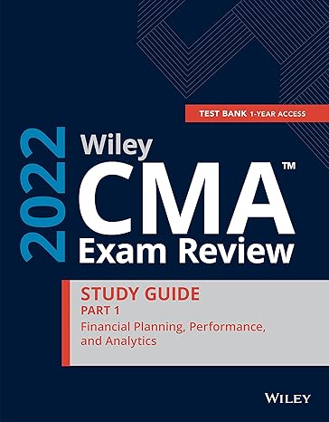 wiley cma exam review 2022 part 1 study guide financial planning performance and analytics set 1st edition