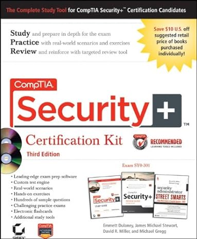 comptia security+ certification kit recommended courseware exam sy0 301 3rd edition emmett dulaney ,james m