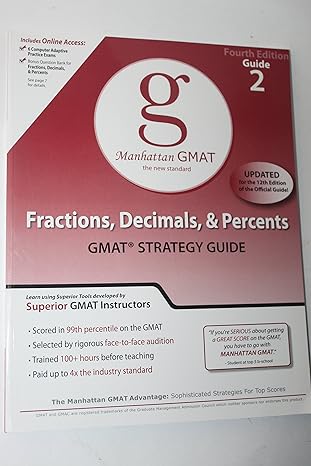 fractions decimals and percents gmat preparation guide updated edition manhattan gmat 0982423829,