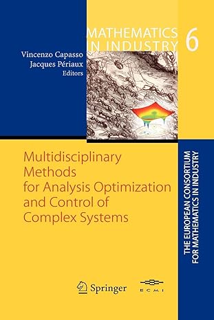 multidisciplinary methods for analysis optimization and control of complex systems 1st edition vincenzo