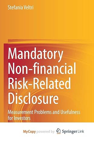 mandatory non financial risk related disclosure measurement problems and usefulness for investors 1st edition