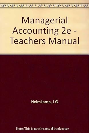 managerial accounting 2e teachers manual 1st edition  0471514268, 978-0471514268