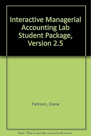 interactive managerial accounting lab student package book and disk edition diane pattison 0072361387,