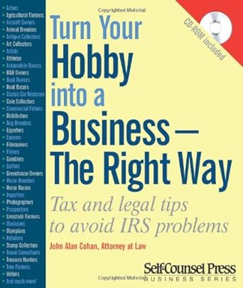 turn your hobby into a business the right way tax and legal tips to avoid irs problems pap/cdr edition john