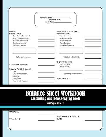 balance sheet workbook accounting and bookkeeping tools 100 pages 8 5 x 11  mmc products b0c5glwpgg