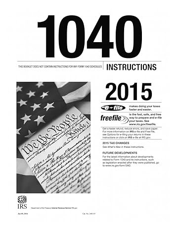 1040 instructions 2015 1st edition internal revenue service 1523700203, 978-1523700202