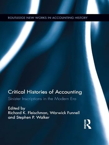 critical histories of accounting sinister inscriptions in the modern era 1st edition richard k fleischman