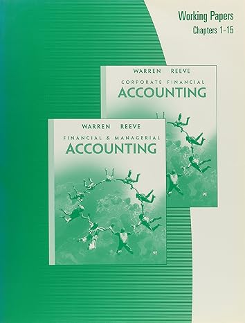 working papers chapters cf1 cf15 for warren/reeve/duchacs corporate financial accounting 9th 9th edition carl