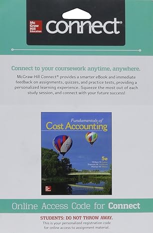 connect 1 semester access card for fundamentals of cost accounting 5th edition william lanen ,shannon