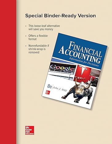 loose leaf for financial accounting information for decisions 8th edition john wild 1259664295, 978-1259664298