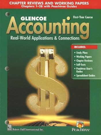 glencoe accounting 1st year course chapter reviews and working papers 1 28 4th student workbook edition