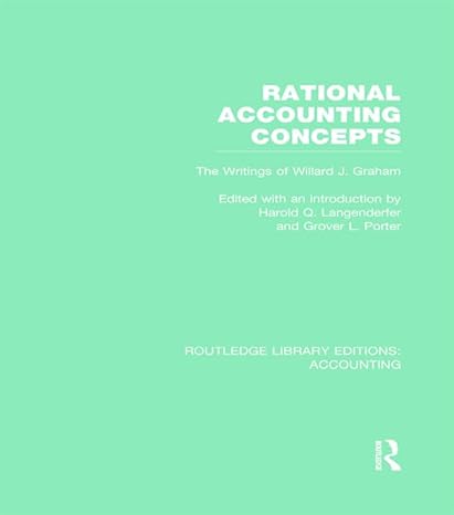 rational accounting concepts the writings of willard j graham 1st edition harold langenderfer ,grover porter