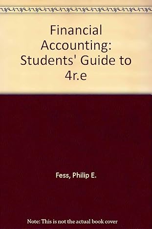 financial accounting students guide to 4r e 1st edition philip e fess 053880985x, 978-0538809856