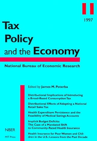 tax policy and the economy vol 11 1st edition james m poterba 0262661047, 978-0262661041