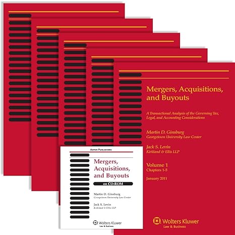 mergers acquisitions and buyouts combo 02/2011 1st edition martin d ginsburg ,jack s levin 1454802138,